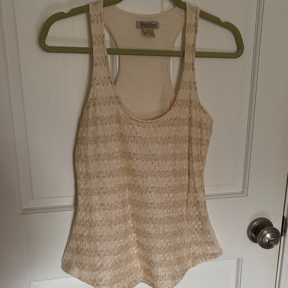 Lucky Brand shimmer knit & cotton racerback tank
